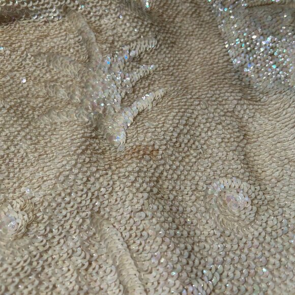 Womens Made in British Crown Colony of Hong Kong Ivory Sequined Blazer Jacket M - Picture 12 of 12